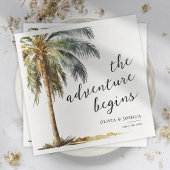 Tropical Palm Tree Beach Wedding Napkins Serviette