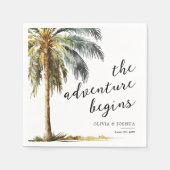 Tropical Palm Tree Beach Wedding Napkins Serviette (Vorderseite)