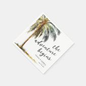 Tropical Palm Tree Beach Wedding Napkins Serviette (Ecke)