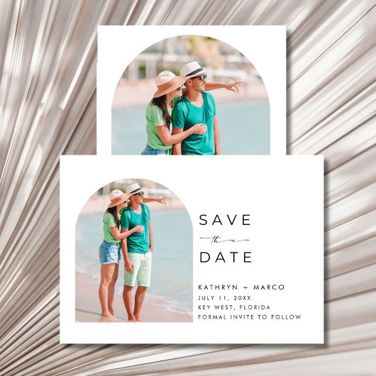 Tropical Palm Tree Beach Wedding Save The Date