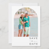 Tropical Palm Tree Beach Wedding  Save The Date (Vorderseite)