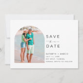 Tropical Palm Tree Beach Wedding  Save The Date (Rückseite)