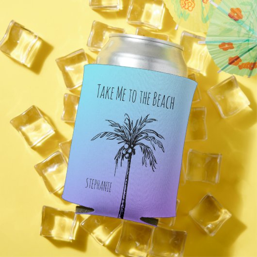 Tropical Palm Tree Black Blue Lila Sky Custom Dosenkühler (In Situ Sommer)