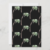 Tropical Palm Tree Black Wedding Einladung (Rückseite)