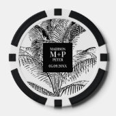 Tropical Palm Tree Blätter Beach Wedding Gefallen Pokerchips (Vorderseite)