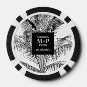 Tropical Palm Tree Blätter Beach Wedding Gefallen Pokerchips (Rückseite)