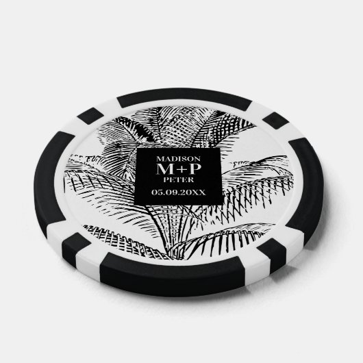 Tropical Palm Tree Blätter Beach Wedding Gefallen Pokerchips (Einzeln)