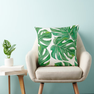 Tropical Palm Tree Blätter Botanical Throw Kissen