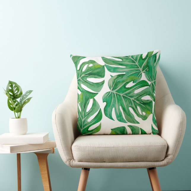 Tropical Palm Tree Blätter Botanical Throw Kissen (Stuhl )