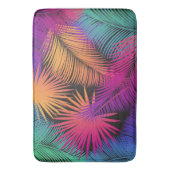 Tropical Palm Tree Blätter Jungle Rainbow Badematte (Vorderseite Vertikal)