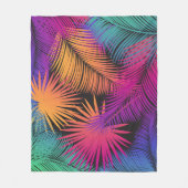 Tropical Palm Tree Blätter Jungle Rainbow Fleecedecke (Vorderseite)