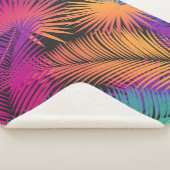 Tropical Palm Tree Blätter Jungle Rainbow Sherpadecke (3/4)