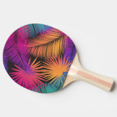Tropical Palm Tree Blätter Jungle Rainbow Tischtennis Schläger (Seitenansicht)