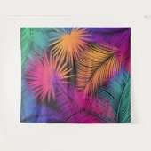 Tropical Palm Tree Blätter Jungle Rainbow Wandteppich (Vorderseite (Horizontal))