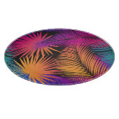 Tropical Palm Tree Blätter Muster Aquarell Trend Schneidebrett (Ecke)