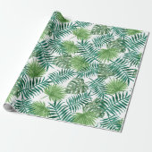 Tropical Palm Tree Blätter Muster Grün Geschenkpapier (Ungerollt)