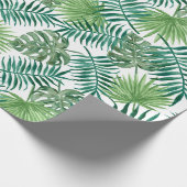 Tropical Palm Tree Blätter Muster Grün Geschenkpapier (Ecke)