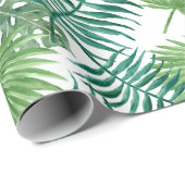Tropical Palm Tree Blätter Muster Grün Geschenkpapier (Rolleneckpunkt)