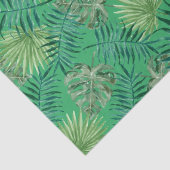 Tropical Palm Tree Blätter Muster Grün Seidenpapier (Detail)