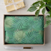Tropical Palm Tree Blätter Muster Grün Seidenpapier (Geschenk)