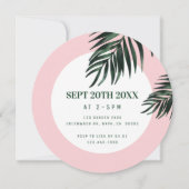 Tropical Palm Tree Blätter & Pink Girl Baby Shower Einladung (Rückseite)