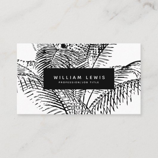 Tropical Palm Tree Blätter Visitenkarte (Vorderseite)