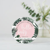 Tropical Palm Tree Blätter & Wood Girl Baby Shower Einladung (Stehend Vorderseite)