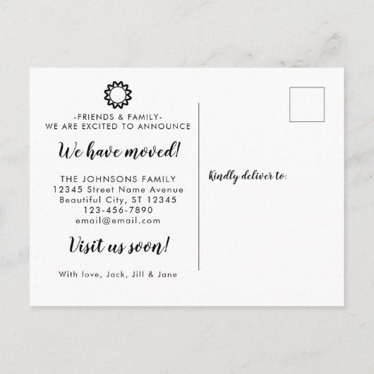 Tropical Palm Tree Blätter Zuhause Sweet Zuhause M Ankündigungspostkarte (Rückseite)