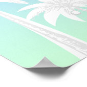 Tropical Palm Tree Blue Green Ombre Beach House Poster (Ecke)