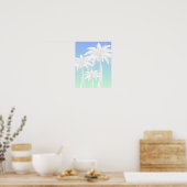 Tropical Palm Tree Blue Green Ombre Beach House Poster (Küche)