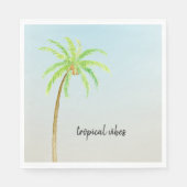 Tropical Palm Tree Blue Ombre Serviette (Vorderseite)