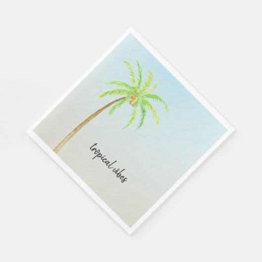 Tropical Palm Tree Blue Ombre Serviette (Ecke)
