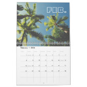 Tropical Palm Tree Blue Sky Retro Sommerblick Kalender (Feb 2026)