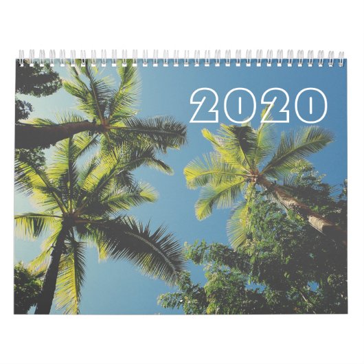 Tropical Palm Tree Blue Sky Retro Sommerblick Kalender (Titelbild)