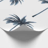 Tropical Palm Tree Blue White Gift Geschenkpapier (Ecke)