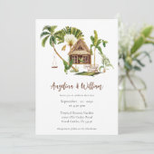 Tropical Palm Tree Botanical Wedding Einladung (Stehend Vorderseite)