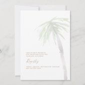 Tropical Palm Tree Brautparty Einladung (Rückseite)