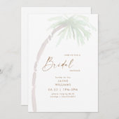 Tropical Palm Tree Brautparty Einladung (Vorne/Hinten)
