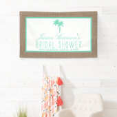 Tropical Palm Tree Burlap Beach Brautparty Banner (Insitu)