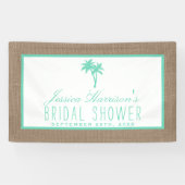 Tropical Palm Tree Burlap Beach Brautparty Banner (Horizontal)