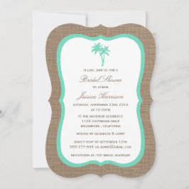 Tropical Palm Tree Burlap Beach Brautparty Einladung