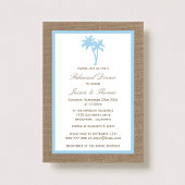 Tropical Palm Tree Burlap Beach Probe Dinner Einladung