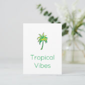 Tropical palm tree card  postkarte (Stehend Vorderseite)