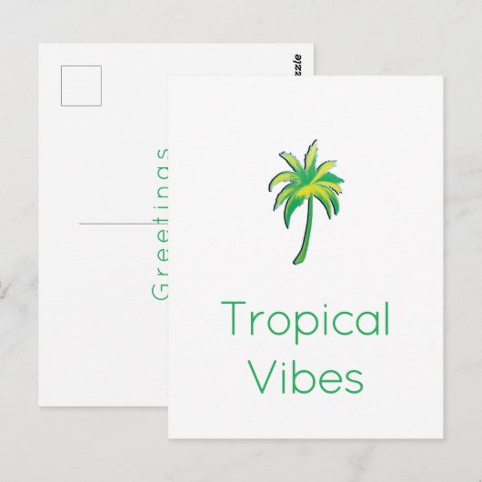 Tropical palm tree card  postkarte (Vorne/Hinten)