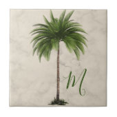 Tropical Palm Tree Champagne Marble Elegante Fliese (Vorderseite)
