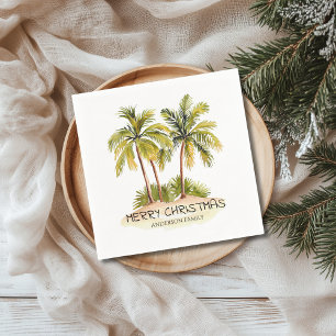 Tropical Palm Tree Christmas Napkin Serviette