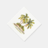 Tropical Palm Tree Christmas Napkin Serviette (Ecke)