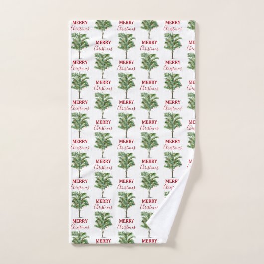 Tropical Palm Tree Christmas Tree Holiday Badhandtuch Set (Handtuch)