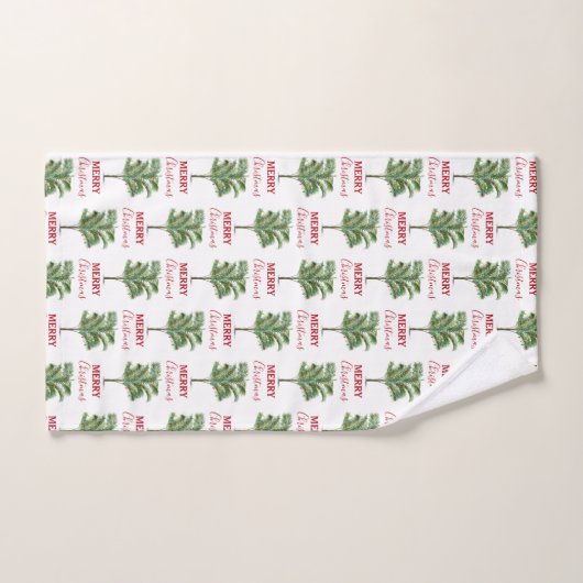Tropical Palm Tree Christmas Tree Holiday Badhandtuch Set (Handtuch)