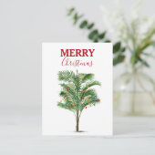 Tropical Palm Tree Christmas Tree Holiday Feiertagspostkarte (Stehend Vorderseite)